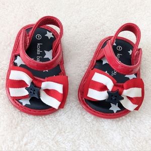 Koala Baby Red White and Blue Baby Sandals. Size 1